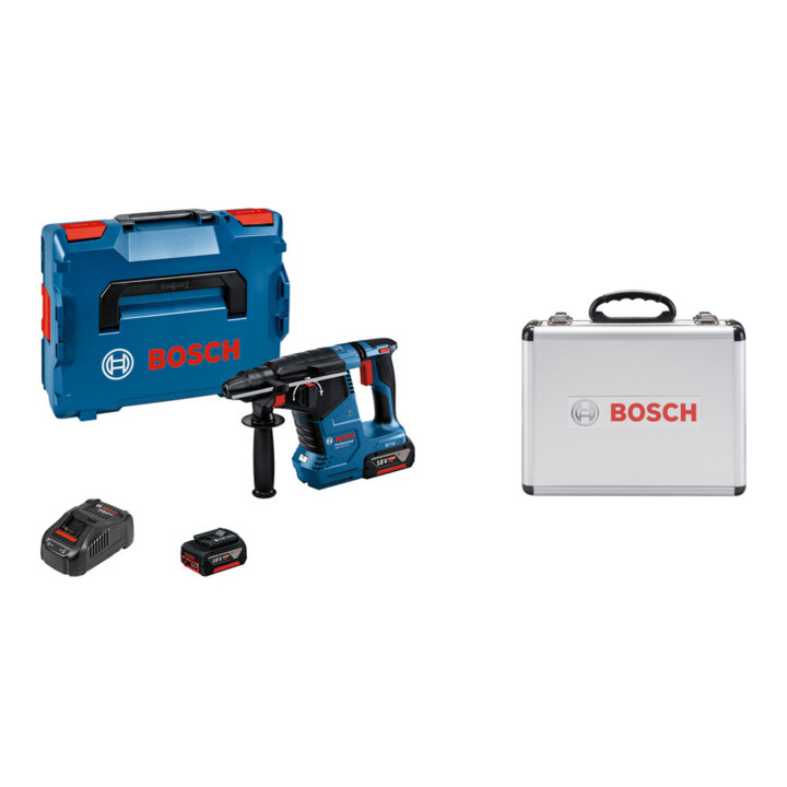 Set Bosch Akku-Bohrhammer mit SDS plus GBH 18V-24 C + 11-tlg SDS plus-1 Hammerbohrer-Set