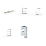 Set SPEED-RACK Zusatzfachebene + Weitspannregal SPEED RACK2000x400x1970 + Weitspannregal SPEED RACK2000x400x2470 + Weitspannregal SPEED RACK2000x400x2970 + Zubehör Päckchen Verdübelungsset + 4 Stück Profilverbinder verzinkt