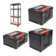 Set STIER Étagère à tablettes lourdes charge 600 kg + STIER Systainer II Black Edition + STIER Systainer III Black Edition + STIER Systainer IV Black Edition-1