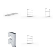 Set SPEED-RACK Zusatzfachebene + Weitspannregal Speed-RackGr 1970x2000x400 + Weitspannregal Speed-RackGr 2470x2000x400 + Weitspannregal Speed-RackGr 2970x2000x400 + Zubehör Päckchen Verdübelungsset + 4 Stück Profilverbinder verzinkt