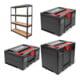 STIER Schwerlast-Fachbodenregal Fachlast 600kg HxBxT 1770x1200x450 mm + STIER Systainer³ II Black Edition + STIER Systainer³ III Black Edition + STIER Systainer³ IV Black Edition-1