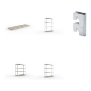 Set SPEED-RACK Zusatzfachebene + Weitspannregal SPEED RACK2000x600x1970 + Weitspannregal SPEED RACK2000x600x2470 + Weitspannregal SPEED RACK2000x600x2970 + Zubehör Päckchen Verdübelungsset + 4 Stück Profilverbinder verzinkt