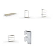 Set SPEED-RACK Zusatzfachebene + Weitspannregal SPEED RACK2000x800x1970 + Weitspannregal SPEED RACK2000x800x2470 + Weitspannregal SPEED RACK2000x800x2970 + Zubehör Päckchen Verdübelungsset + 4 Stück Profilverbinder verzinkt
