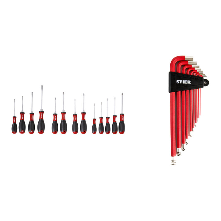 Set STIER Schraubendreher-Satz 13tlg + Winkelschraubendreher-Satz 9tlg