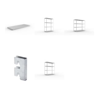Set SPEED-RACK Zusatzfachebene + Weitspannregal Speed-RackGr 1970x2000x800 + Weitspannregal Speed-RackGr 2470x2000x800 + Weitspannregal Speed-RackGr 2970x2000x800 + Zubehör Päckchen Verdübelungsset + 4 Stück Profilverbinder verzinkt