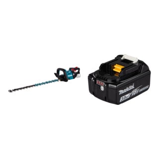 Set Makita Akku-Heckenschere 60cm o.Akku+Lader DUH601Z + Akku-BL1830B Li, 18 V / 3 Ah, mit Akku-Ladestandsanzeige