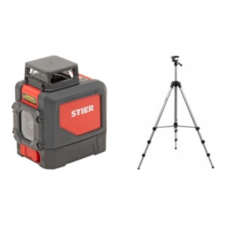 Set STIER Kreuzlinienlaser 360° x 120° + STIER Stativ 250