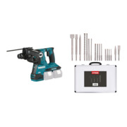 Set Makita Akku-Bohrhammer für SDS-PLUS 2x18 V im MAKPAC + Stier SDS-Plus Bohrer & Meißelsatz, 17-teilig