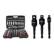 Set STIER Steckschlüssel-Satz 179tlg + Stecknuss-Adapter-Satz 3tlg