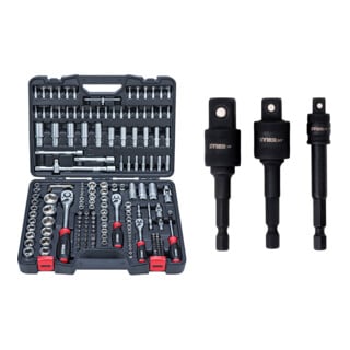 Set STIER Steckschlüssel-Satz 179tlg + Stecknuss-Adapter-Satz 3tlg