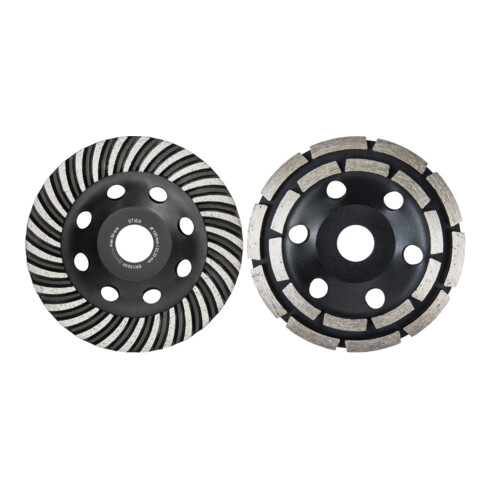 Set STIER Diamantschleiftopf 125mm + Diamant-Schleiftopf doppelt 125mm