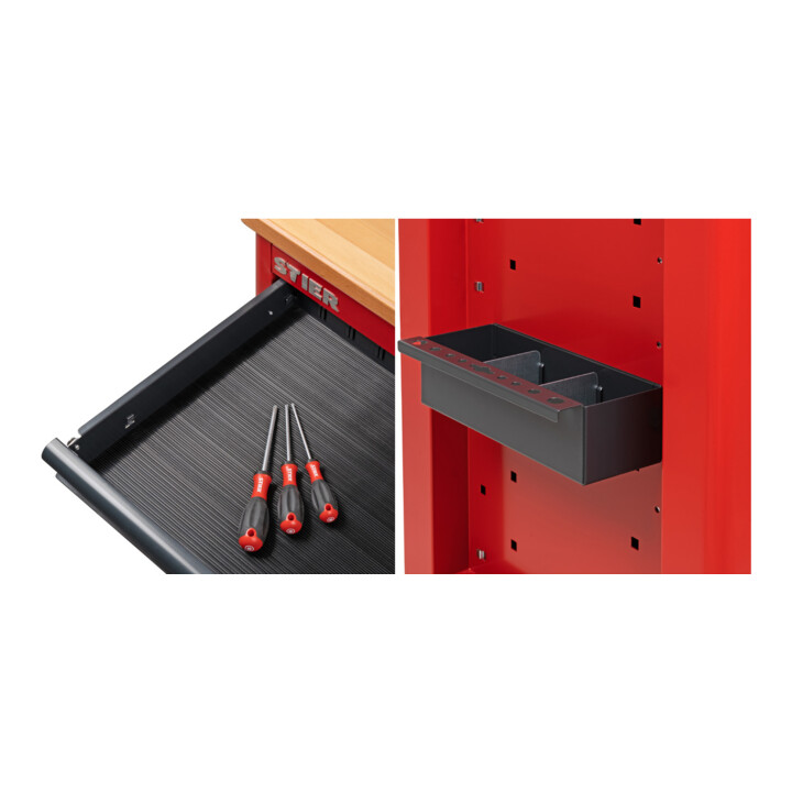 Set STIER Schubladeneinlage + Dosenhalter für Werkstattwagen