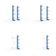 Set KR Ständer IPE 120 einseitig 2500x400 + Kragarmregal AF eins. 2500x1030x400 + Kragarmregal AF eins. 2500x1330x400 + Kragarmregal GF eins. 2500x1030x400 + Kragarmregal GF eins. 2500x1330x400