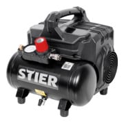 Set STIER Flüsterkompressor FKT 215-8-6 ölfrei + STIER Mikro-Stabschleifer MSS-56 Länge 140 mm