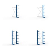 Set KR Ständer IPE 120 einseitig 2500x500 + Kragarmregal AF eins. 2500x1030x500 + Kragarmregal AF eins. 2500x1330x500 + Kragarmregal GF eins. 2500x1030x500 + Kragarmregal GF eins. 2500x1330x500