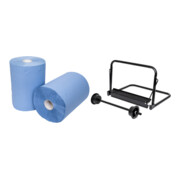 Set STIER Putzpapier-Rolle 3lg + Wandhalter 440x300mm