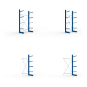 Set KR Ständer IPE 120 einseitig 2500x600 + Kragarmregal AF eins. 2500x1030x600 + Kragarmregal AF eins. 2500x1330x600 + Kragarmregal GF eins. 2500x1030x600 + Kragarmregal GF eins. 2500x1330x600