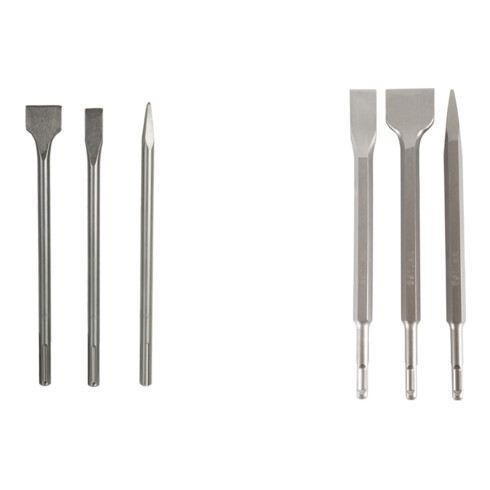 Set STIER Meißel-Set SDS-max 3tlg + Meißel-Set SDS-plus 3tlg