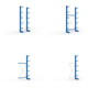 Set KR Ständer IPE 120 einseitig 3000x400 + Kragarmregal AF eins. 3000x1000x400 + Kragarmregal AF eins. 3000x1330x400 + Kragarmregal GF eins. 3000x1000x400 + Kragarmregal GF eins. 3000x1330x400