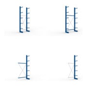 Set KR Ständer IPE 120 einseitig 3000x400 + Kragarmregal AF eins. 3000x1000x400 + Kragarmregal AF eins. 3000x1330x400 + Kragarmregal GF eins. 3000x1000x400 + Kragarmregal GF eins. 3000x1330x400