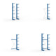 Set KR Ständer IPE 120 einseitig 3000x500 + Kragarmregal AF eins. 3000x1000x500 + Kragarmregal AF eins. 3000x1330x500 + Kragarmregal GF eins. 3000x1000x500 + Kragarmregal GF eins. 3000x1330x500