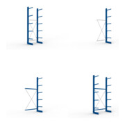 Set KR Ständer IPE 120 einseitig 3000x500 + Kragarmregal AF eins. 3000x1000x500 + Kragarmregal AF eins. 3000x1330x500 + Kragarmregal GF eins. 3000x1000x500 + Kragarmregal GF eins. 3000x1330x500