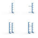 Set KR Ständer IPE 120 einseitig 3000x600 + Kragarmregal AF eins. 3000x1000x600 + Kragarmregal AF eins. 3000x1330x600 + Kragarmregal GF eins. 3000x1000x600 + Kragarmregal GF eins. 3000x1330x600