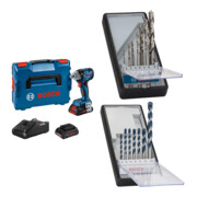 Set Bosch Akku-Drehschlagschrauber GDS 18V-330 HC + 7tlg. Robust Line Holzspiralbohrer-Set + 7tlg. Robust Line Betonbohrer-Set