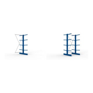 Set Kragarmregal AF doppels. 2000x1030x1000 + KR 330 Boden 1000x500 + Sockelboden 1000x500 + Kragarmregal GF doppels. 2000x1030x1000