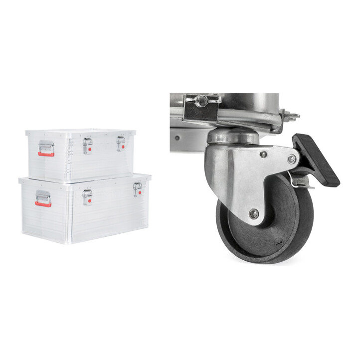 Set STIER Alubox-Set 50L+85L + Rollen-Set