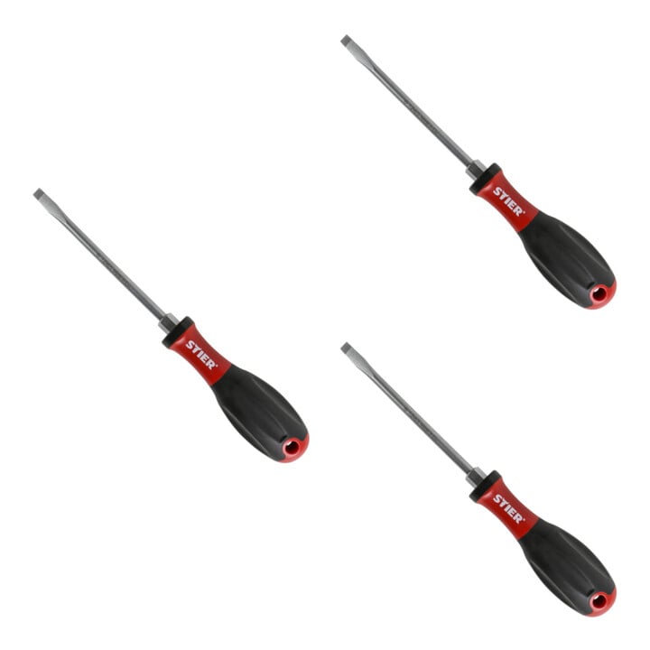 Set Stier Schlitz-Schraubendreher, mit 3K-Kraft-Griff, 4,0 x 0,8 mm + Stier Schlitz-Schraubendreher, mit 3K-Kraft-Griff, 5,5 x 1,0 mm + Stier Schlitz-Schraubendreher, mit 3K-Kraft-Griff, 6,5 x 1,2 mm