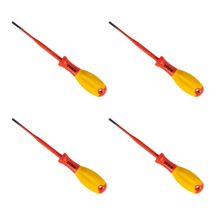 Set STIER Schlitz-Schraubendreher slimVDE+, 3,5 x 0,5 mm + STIER Schlitz-Schraubendreher slimVDE+, 4,0 x 0,8 mm + STIER Schlitz-Schraubendreher slimVDE+, 5,5 x 1,0 mm + STIER Schlitz-Schraubendreher slimVDE+, 6,5 x 1,2 mm