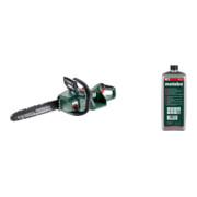 Set Metabo Akku-Kettensäge MS 36-18 LTX BL 40 Karton + Bio-Sägekettenhaftöl 1 l