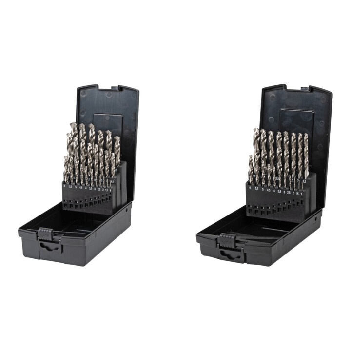 Set STIER Spiralbohrer-Set HSS-Co5 25tlg + Spiralbohrer-Set HSS-Co5 19tlg