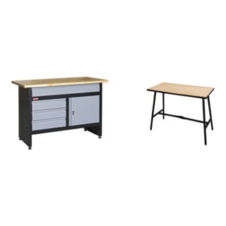 Set STIER Werkbank Basic+ BxTxH 1200x600x840 mm + Klappwerkbank Basic+