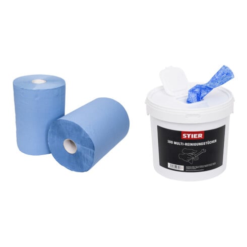 Set STIER Putzpapier-Rolle 3lg + Multi-Reinigungstuch