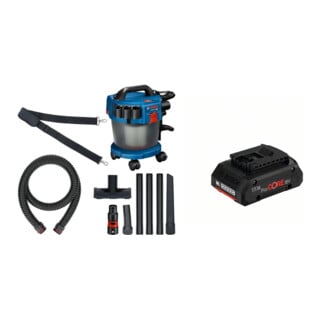 Set Bosch Akku-Staubsauger GAS 18V-10 L Solo Version + Akkupack ProCORE 18 Volt, 4,0 Ah