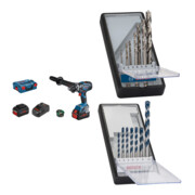 Set Bosch Akku-Bohrschrauber GSR 18V-150 C mit 2x Akku ProCORE18V 8.0Ah in L-BOXX + 7tlg. Robust Line Holzspiralbohrer-Set + 7tlg. Robust Line Betonbohrer-Set CYL-5