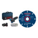 Set Bosch Akku-Winkelschleifer GWS 12V-76 mit 2 x 2,0 Ah Li-Ion Akku + EXPERT Carbide Multi Wheel Trennscheibe, 125 mm
