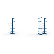 Set Kragamrgegal AF doppels. 3000x1000x1000mm blau + KR 330 Boden 1000x500 verzinkt + Sockelboden 1000x500 mm verzinkt + Kragarmregal GF doppels. 3000x1000x1000mm blau