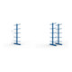 Set Kragamrgegal AF doppels. 3000x1000x1200mm blau + KR 330 Boden 1000x600 verzinkt + Sockelboden 1000x600 mm verzinkt + Kragarmregal GF doppels. 3000x1000x1200mm blau