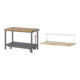 Set STIER Werkbank Premium mit abs. Fahrgestell BxTxH 1250x700x880mm + Ablage...