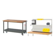 Set STIER Werkbank Premium mit abs. Fahrgestell BxTxH 1500x700x880 mm +...