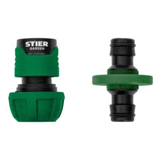 Set STIER Schlauchverbinder Wasserstop 16-19mm (5/8-3/4 Zoll) + Kuplung Schlauchverbinder Schlauchverlängerung