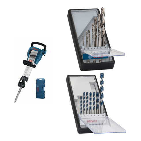Set Bosch Abbruchhammer GSH 16-28 + 7tlg. Robust Line Holzspiralbohrer-Set + 7tlg. Robust Line Betonbohrer-Set