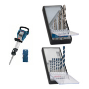 Set Bosch Abbruchhammer GSH 16-28 + 7tlg. Robust Line Holzspiralbohrer-Set + 7tlg. Robust Line Betonbohrer-Set