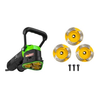 Set Eibenstock EES 1400-3 Eckenschleifer (inkl. 3 Schleifteller Beton) + Diamant-Schleifteller Ø 44 mm (3er-Set) Estrich