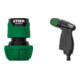 Set STIER Schlauchverbinder Wasserstop 16-19mm (5/8-3/4 Zoll) + verstellbare Gartenspritze Premium