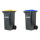STIER 2-Rad-Müllgroßbehälter 120 l grau/gelb BxTxH 475x550x930 mm + STIER 2-Rad-Müllgroßbehälter 120 l grau/blau BxTxH 475x550x930 mm-1
