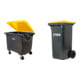Set STIER Conteneur à déchets grand volume 4 roues 1100 l gris/jaune + Conteneur à déchets grand volume 2 roues 120 l gris/jaune-1